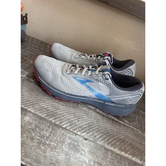 Brooks Ghost 14 Men’s Sz 11 Gray/Red Running Athletic Shoes Sneaker 1103691D078 - Picture 1 of 7